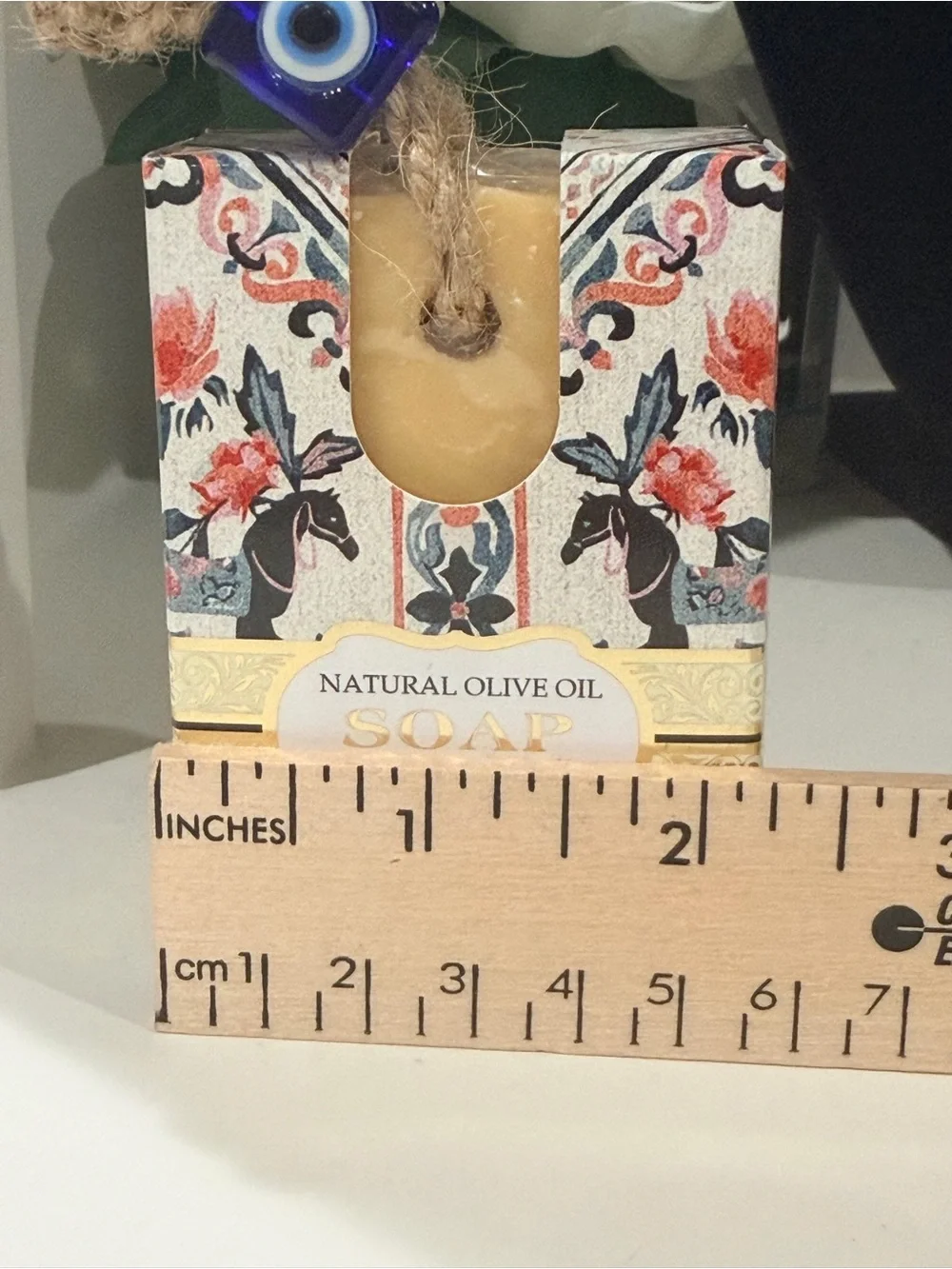 Donkey Milk Natural Olive Oil Soap - New- Made in Greece. Evil eye pendant.
